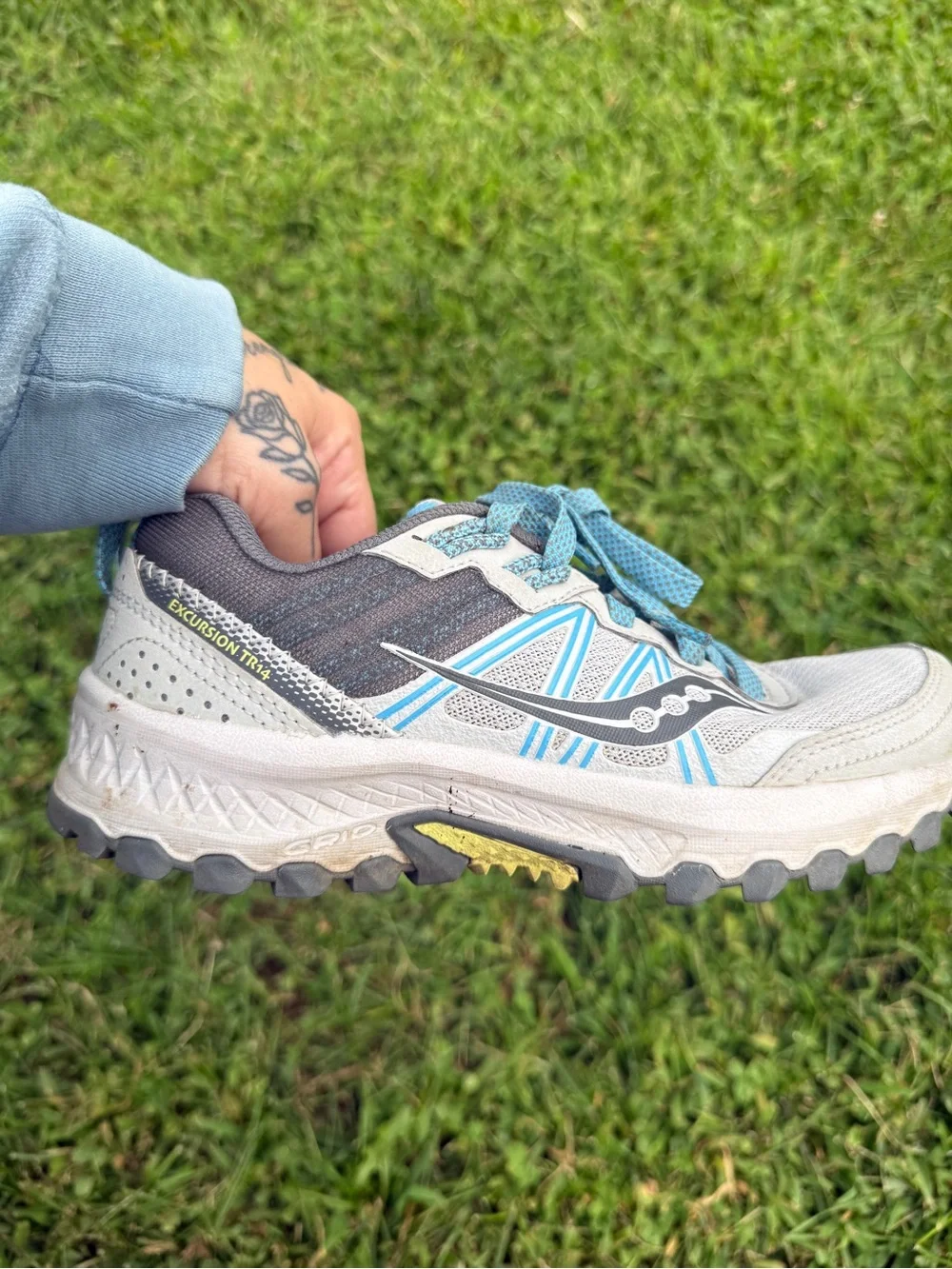 Saucony Women’s Excursion TR Running Trail Shoes Gray Blue Size 5.5